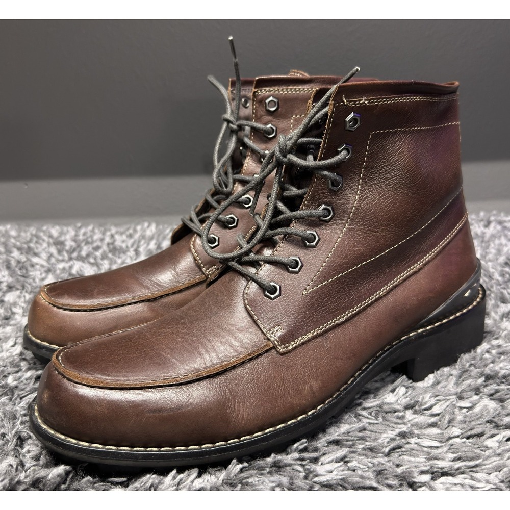 Banana Republic Boots Mens Size 12‎ M Brown Leather Moc Toe Prep Chunky